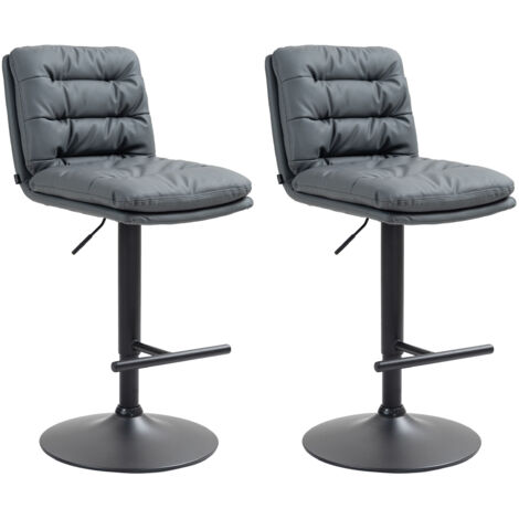 2er Set Barhocker Damar Kunstleder grau schwarz