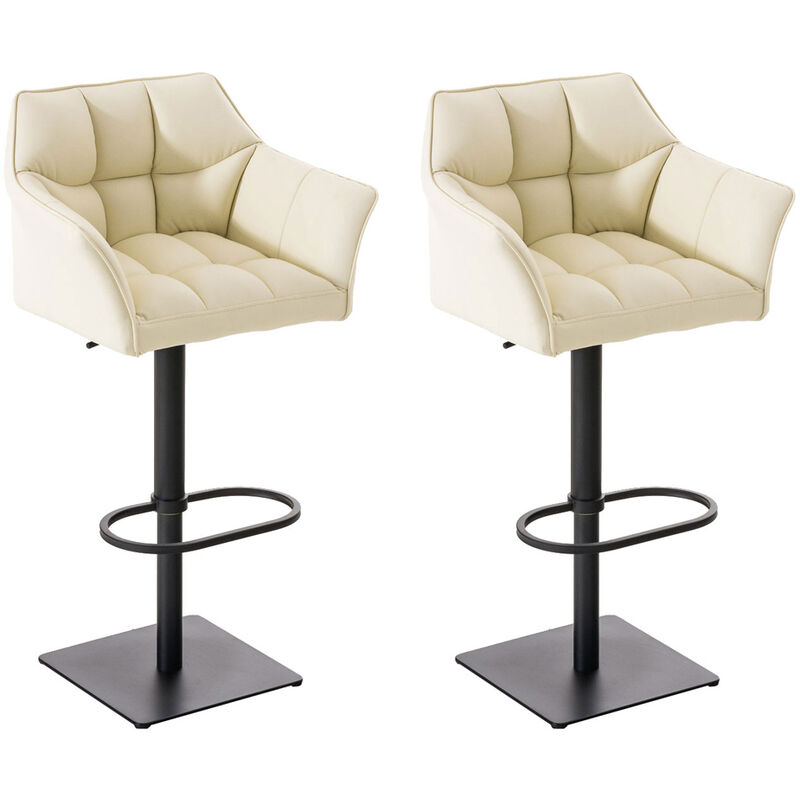 Clp 2er Set Barhocker Damaso Kunstleder Creme Schwarz
