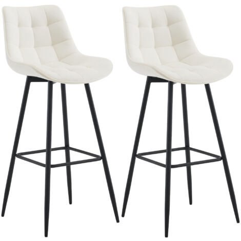 2er Set Barhocker Dartford creme Samt