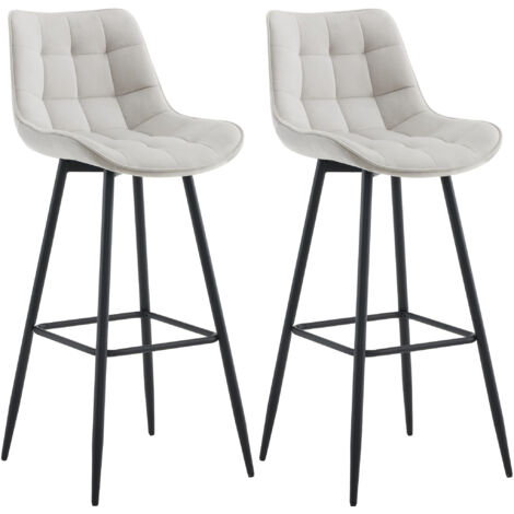 2er Set Barhocker Dartford grau Samt