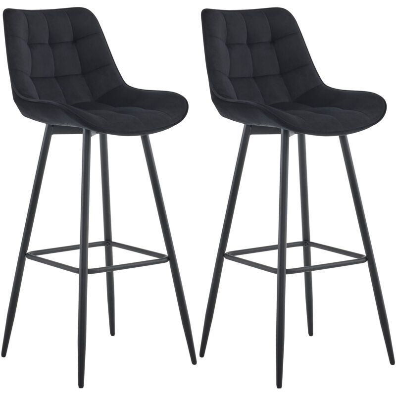 Clp - 2er Set Barhocker Dartford Schwarz Samt