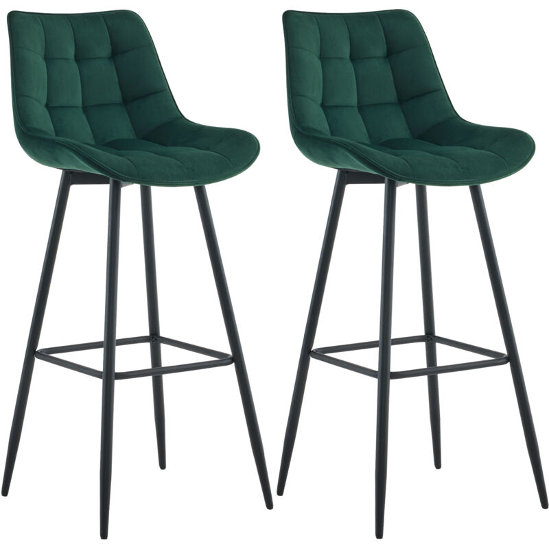 Clp - 2er Set Barhocker Dartford Grün Samt