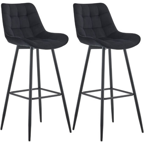2er Set Barhocker Dartford schwarz Samt