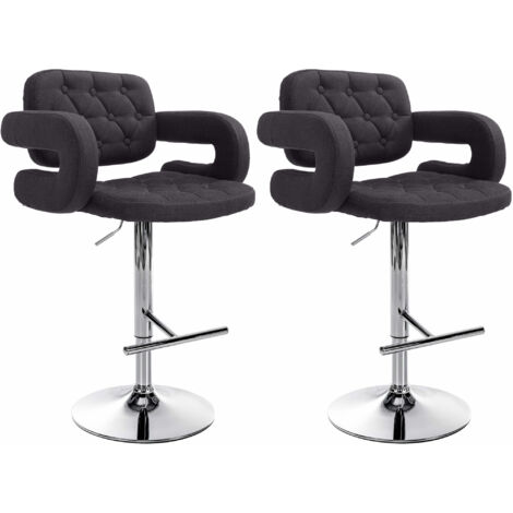 2er Set Barhocker Dublin Stoff schwarz