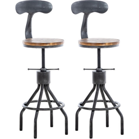 2er Set Barhocker Hanam antik silber