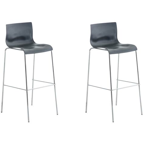 2er Set Barhocker Hoover Kunststoff mit Lehne Tresenhocker Thekenhocker Hocker