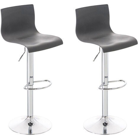 2er Set Barhocker Hover Kunststoff grau