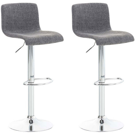 2er Set Barhocker Hover Stoff hellgrau chrom