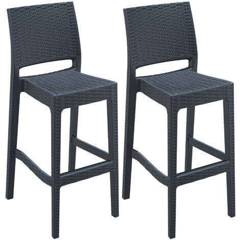 2er Set Barhocker Jamaica dunkelgrau