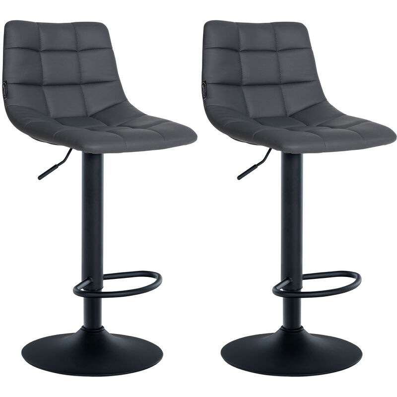 Clp 2er Set Barhocker Jerry Kunstleder Grau Schwarz