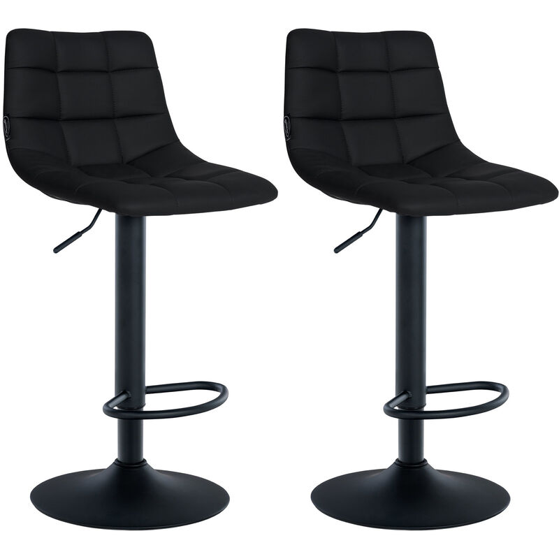 Clp - 2er Set Barhocker Jerry Kunstleder Schwarz