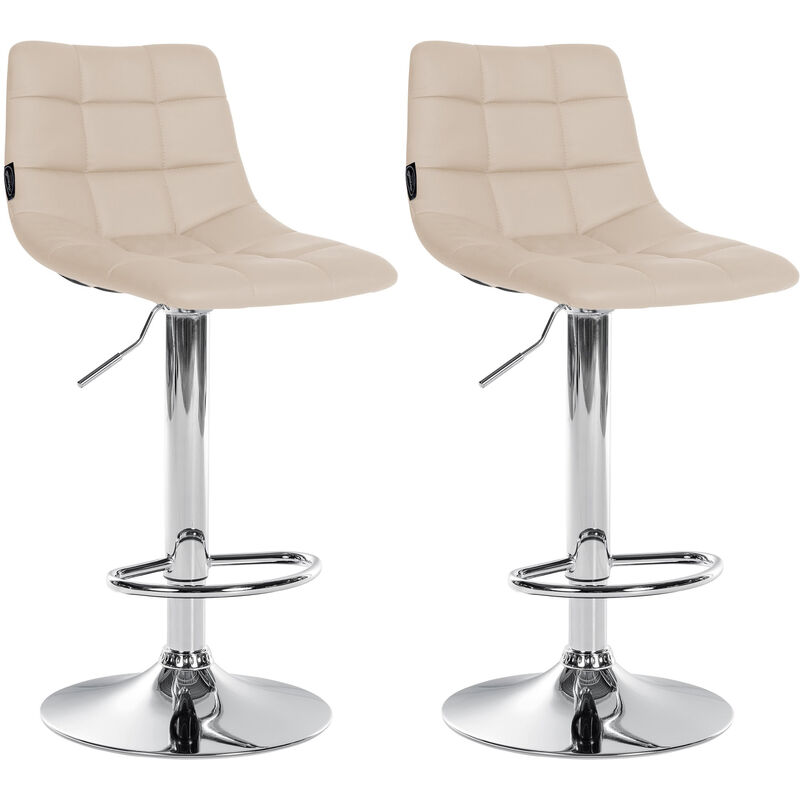 Clp 2er Set Barhocker Jerry Kunstleder Creme Chrom