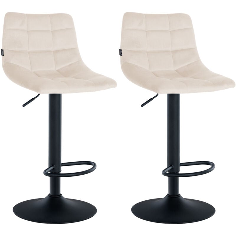 CLP - 2er Set Barhocker Jerry Samt Schwarz