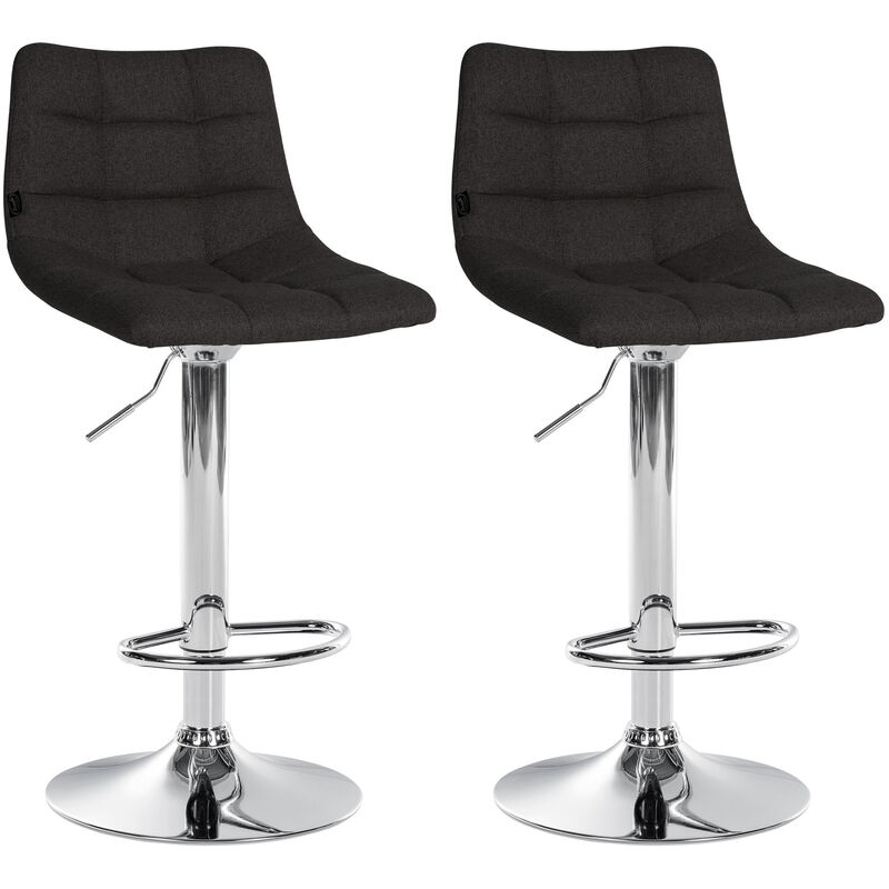 Clp - 2er Set Barhocker Jerry Stoff Schwarz Chrom