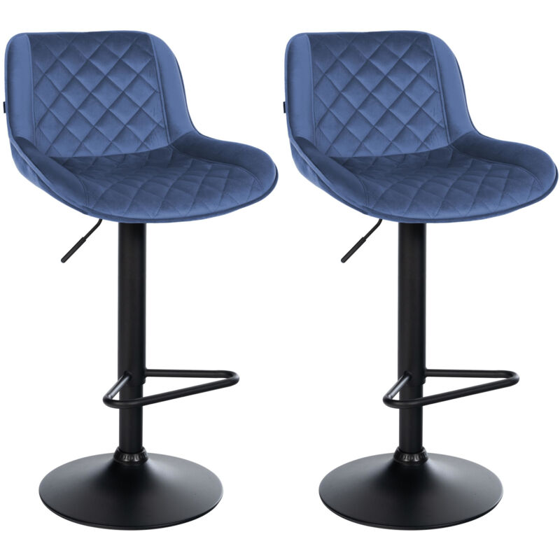 Clp 2er Set Barhocker Kasson Blau Samt