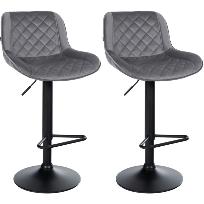 Clp 2er Set Barhocker Kasson Dunkelgrau Samt