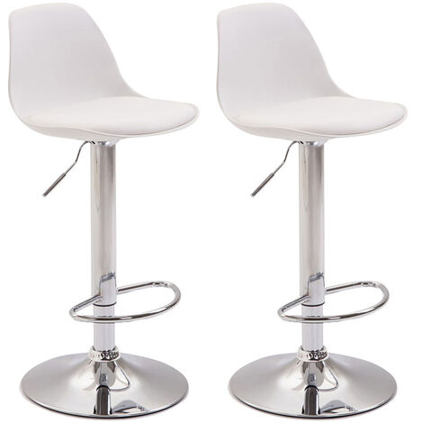 2er Set Barhocker Kiel Kunststoff chrom weiß