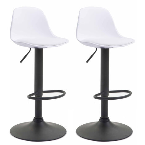 2er Set Barhocker Kiel Kunststoff schwarz weiß