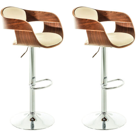 2er Set Barhocker Kingston Kunstleder walnuss/creme