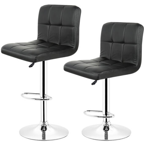 2er Set Barhocker Küchenhocker Tresenstuhl Sitzhocker Esszimmerstuhl höhenverstellbar Schwarz