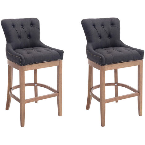 2er Set Barhocker Lakewood Stoff dunkelgrau antik-hell
