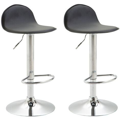 2er Set Barhocker Lana V2 Kunstleder schwarz chrom