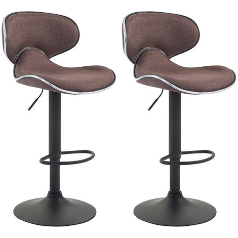 2er Set Barhocker Las Vegas V2 Stoff braun schwarz