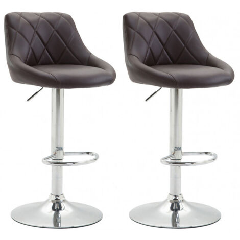 2er Set Barhocker Lazio Kunstleder braun