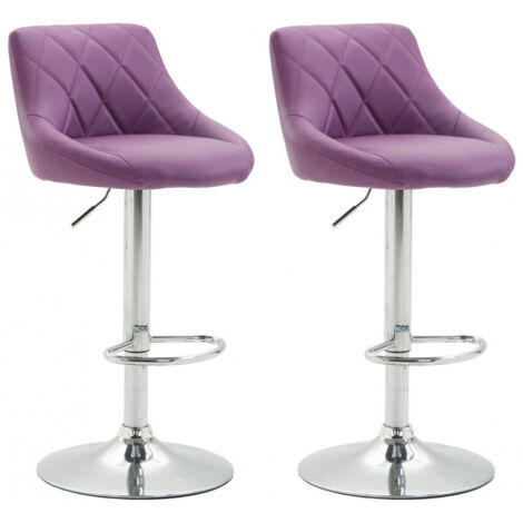 2er Set Barhocker Lazio Kunstleder lila