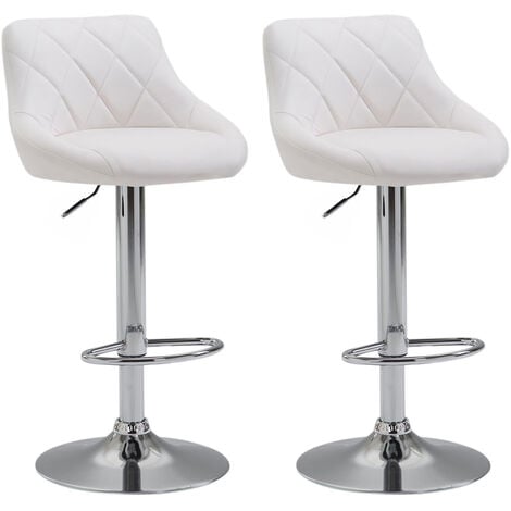 2er Set Barhocker Lazio Kunstleder weiß