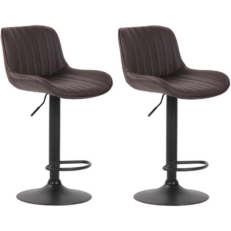 2er Set Barhocker Lentini Kunstleder braun schwarz
