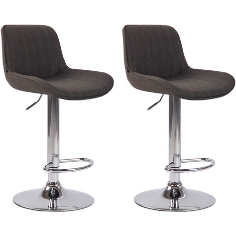 2er Set Barhocker Lentini Stoff dunkelgrau chrom