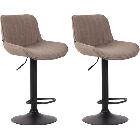 2er Set Barhocker Lentini Stoff taupe schwarz