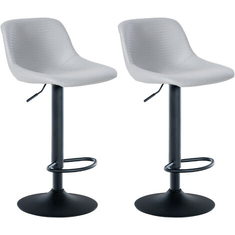 2er Set Barhocker Loft grau Kunstleder