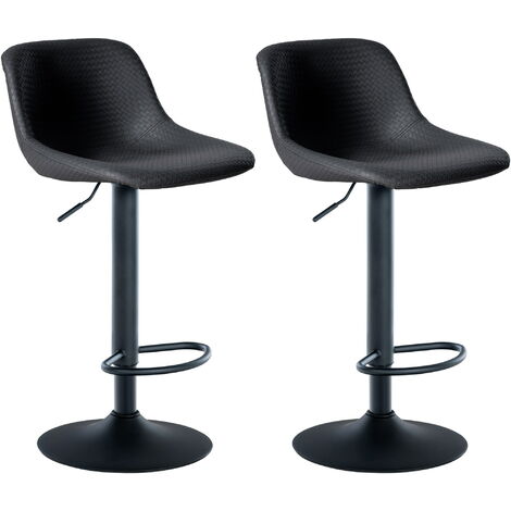 2er Set Barhocker Loft schwarz Kunstleder