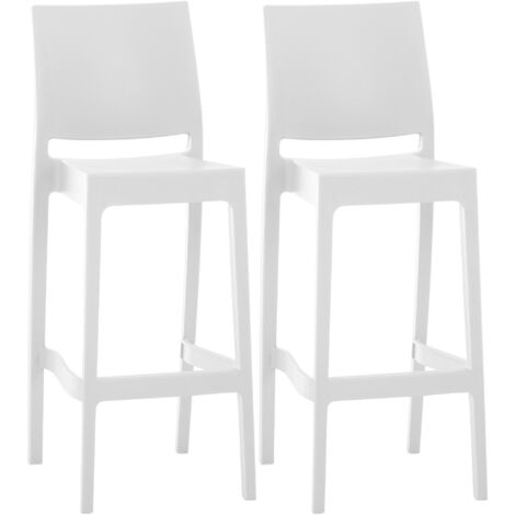 2er Set Barhocker Maya Kunststoff weiß