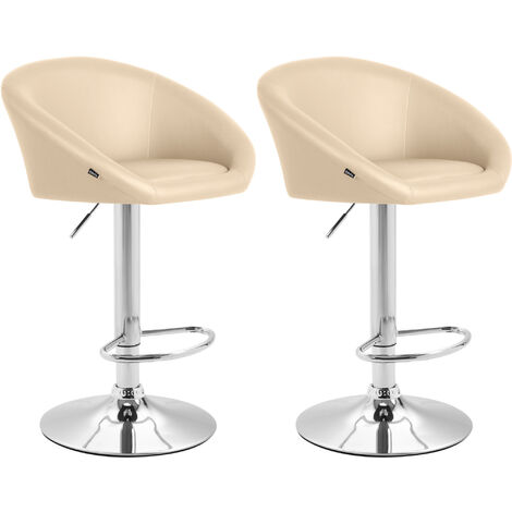 2er Set Barhocker Miami V2 Kunstleder creme