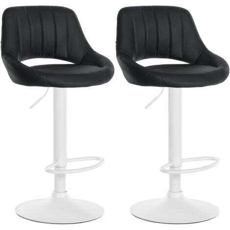 2er Set Barhocker Milet Kunstleder schwarz Metall matt weiss