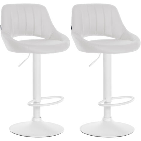 2er Set Barhocker Milet Kunstleder weiß Metall matt weiss