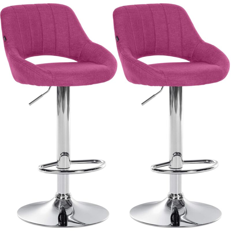 Clp 2er Set Barhocker Milet Stoff Lila Metall In Chromoptik