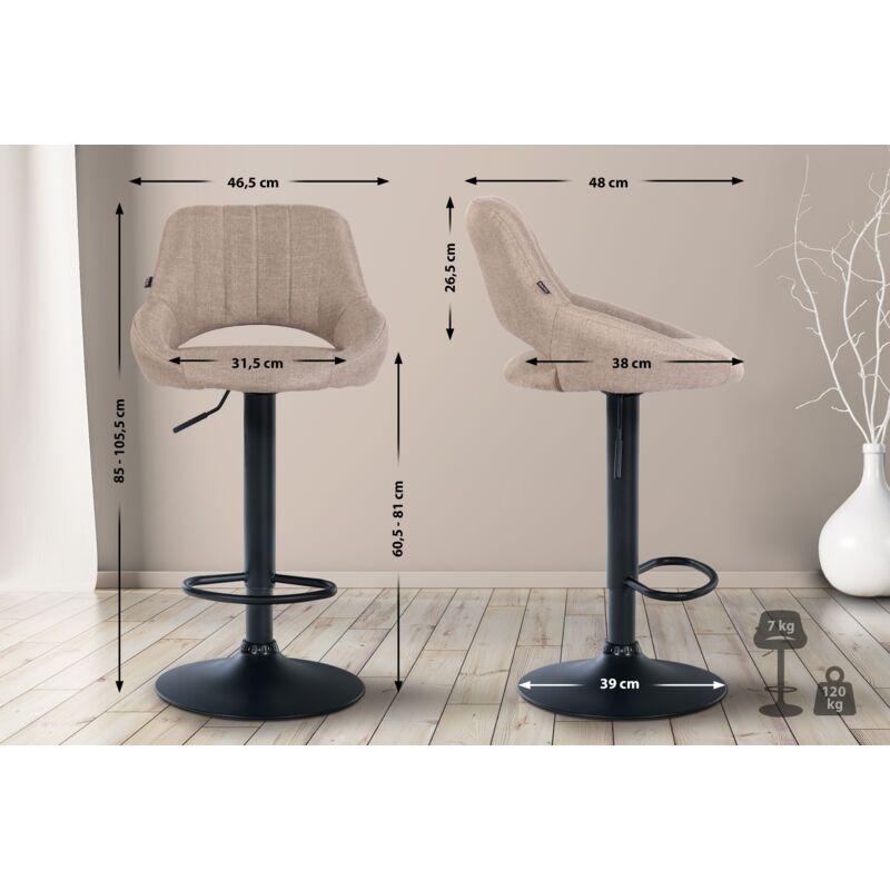 CLP - 2er Set Barhocker Milet Stoff b CLP - 2er Set Barhocker Milet Stoff b