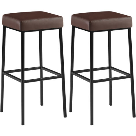 2er Set Barhocker Montreal Kunstlederbezug braun schwarz