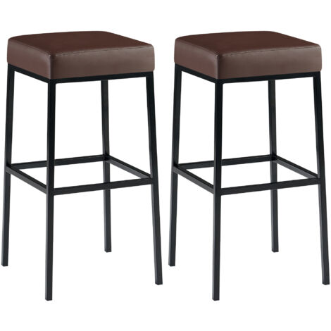 2er Set Barhocker Montreal Kunstlederbezug schwarz braun