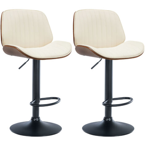 2er Set Barhocker Nova Kunstleder walnuss/creme