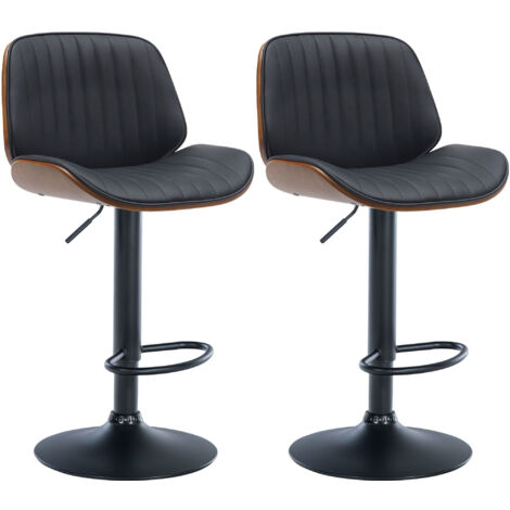 2er Set Barhocker Nova Kunstleder walnuss/schwarz