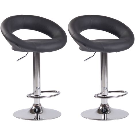 2er Set Barhocker Olinda Kunstleder grau chrom