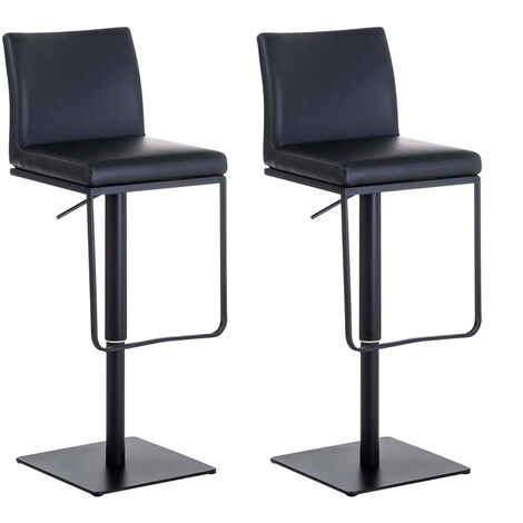 2er Set Barhocker Panama Kunstlederbezug schwarz schwarz