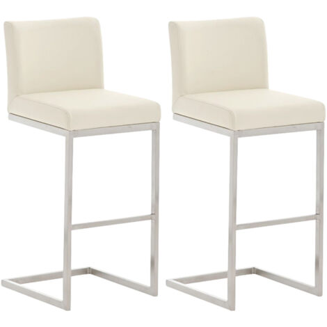 2er Set Barhocker Paros Kunstlederbezug creme