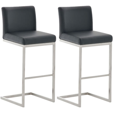 2er Set Barhocker Paros Kunstlederbezug schwarz