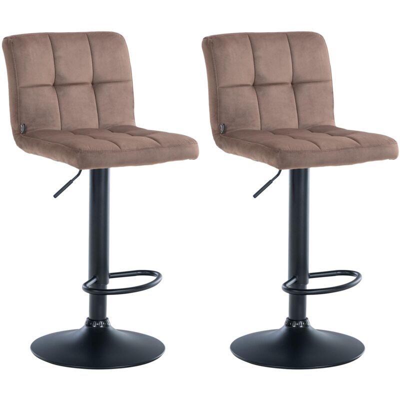 Clp - 2er Set Barhocker Peru Samt Braun Schwarz
